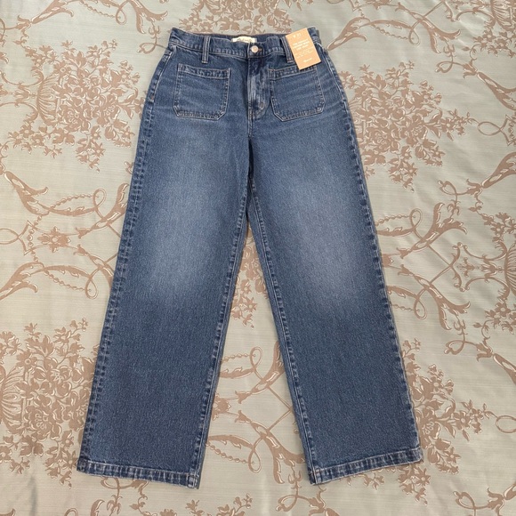 Madewell The Perfect Vintage Wide Leg Jean Blue Women Size 27 - Picture 1 of 12
